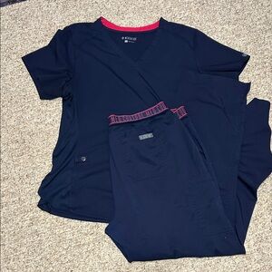Med Couture Large Navy Scrub Set EUC